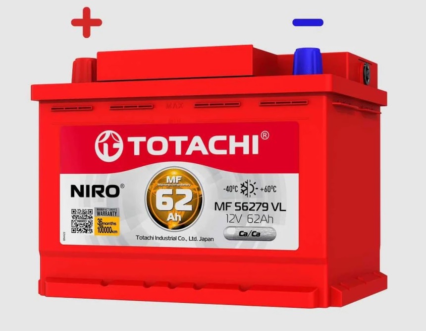 Аккумулятор 6СТ- 62А/ч TOTACHI NIRO MF56279 VL п/п Аккумулятор 6СТ- 62А/ч TOTACHI NIRO MF56279 VL п/п