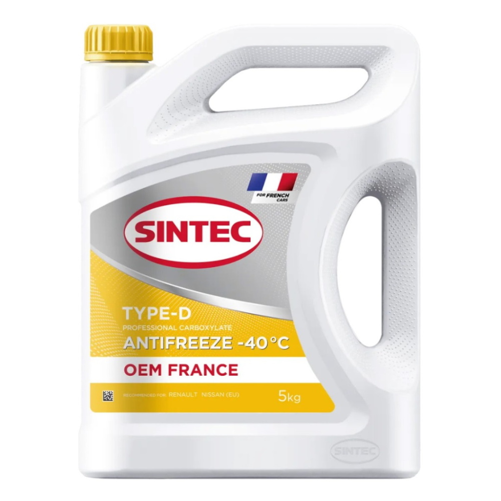 Антифриз 5кг желтый SINTEC OEM France Type-D-40 Антифриз 5кг желтый SINTEC OEM France Type-D-40