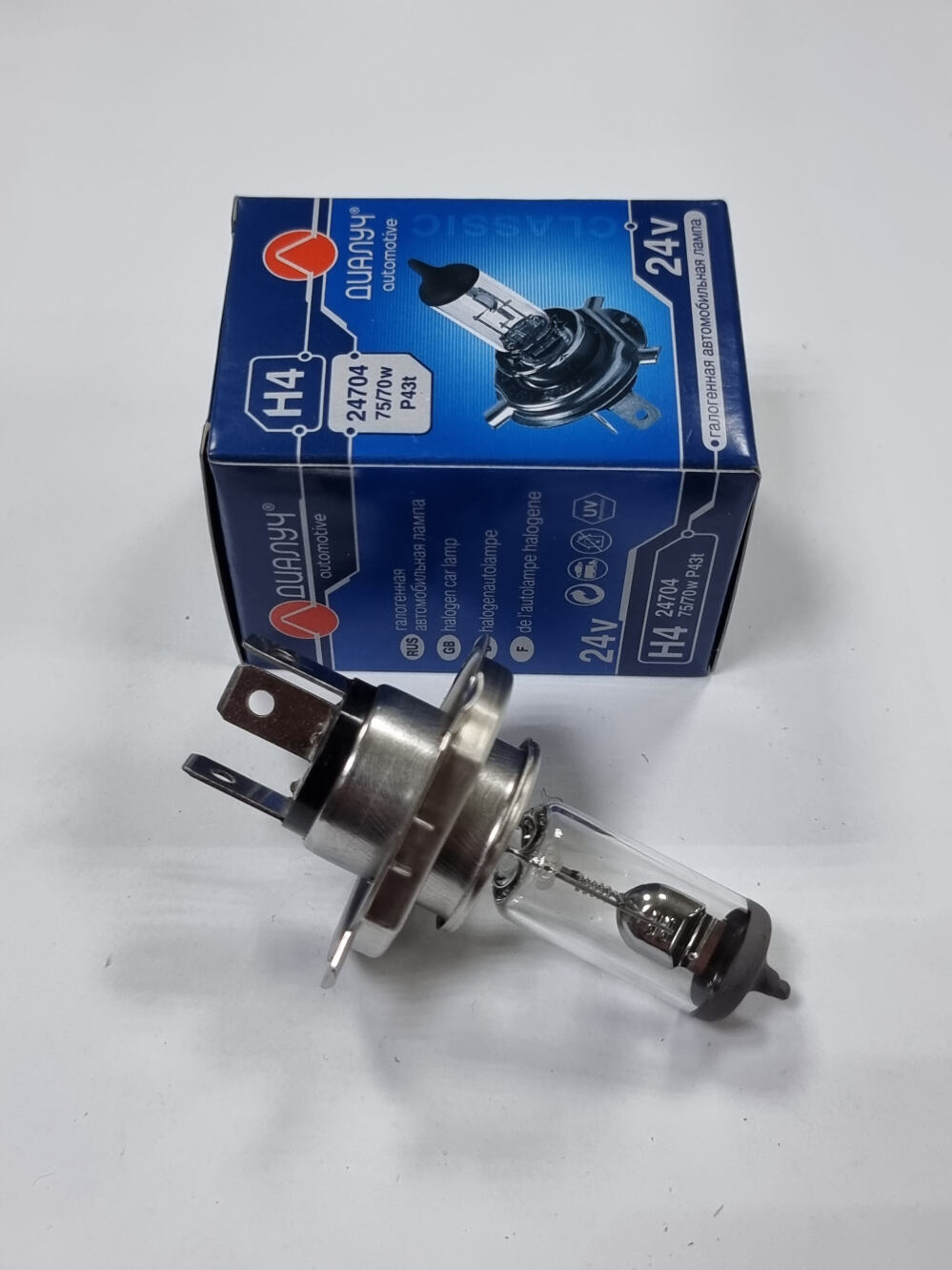 Автолампа 24 v Н4 75/70w P43t ДИАЛУЧ 54430 / 24704 Автолампа 24 v Н4 75/70w P43t ДИАЛУЧ 54430 / 24704
