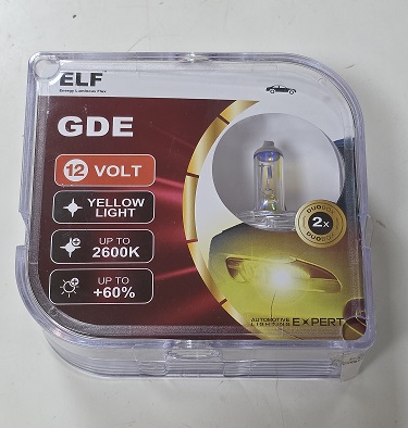 Автолампа 12 v Н7 55w ELF Pх26d комплект +60% YELLOW LIGHT желтый свет 8711GDE SET Автолампа 12 v Н7 55w ELF Pх26d комплект +60% YELLOW LIGHT желтый свет 8711GDE SET